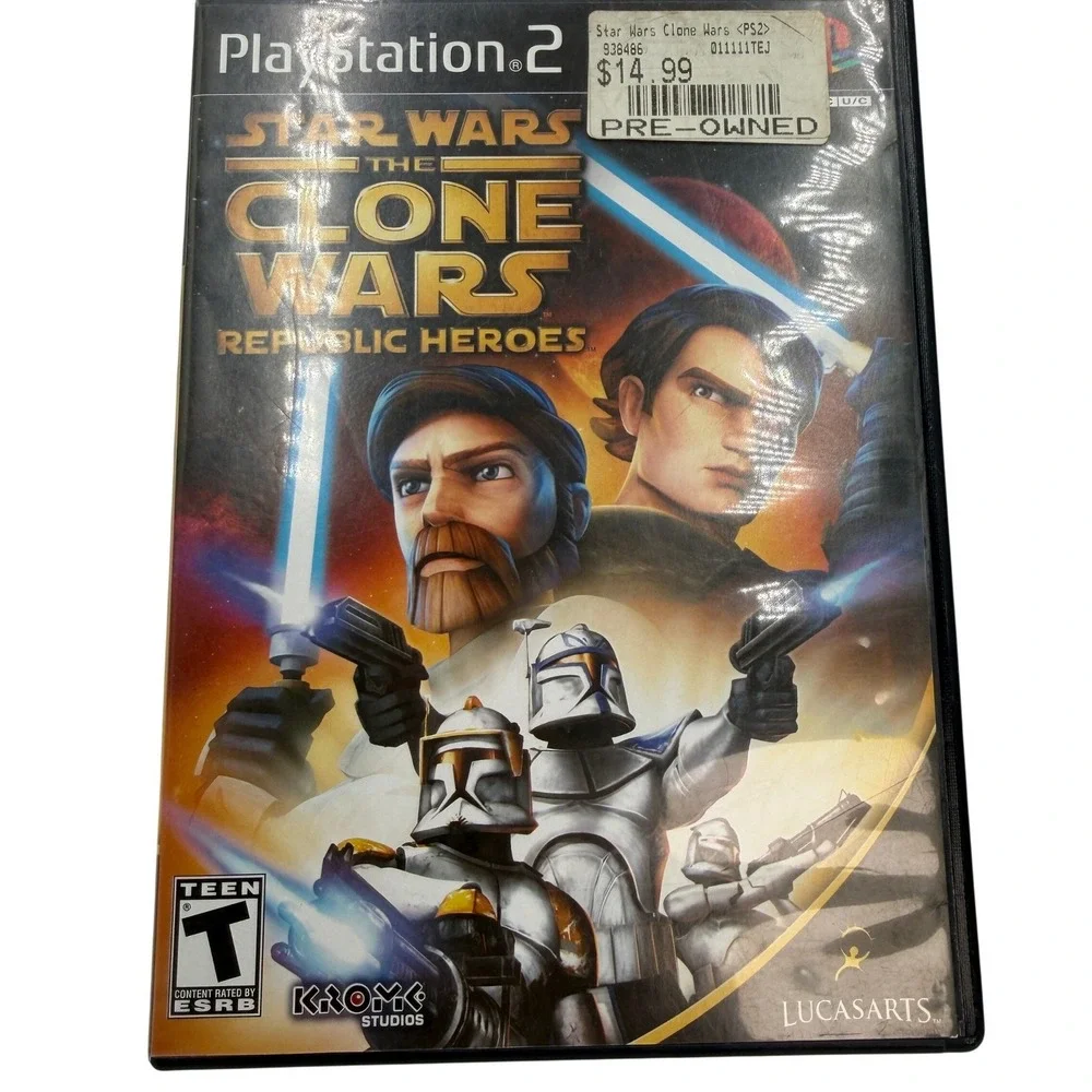 Sony PlayStation 2 Game Bundle Star Wars Clone Wars & SpongeBob 2003-2009